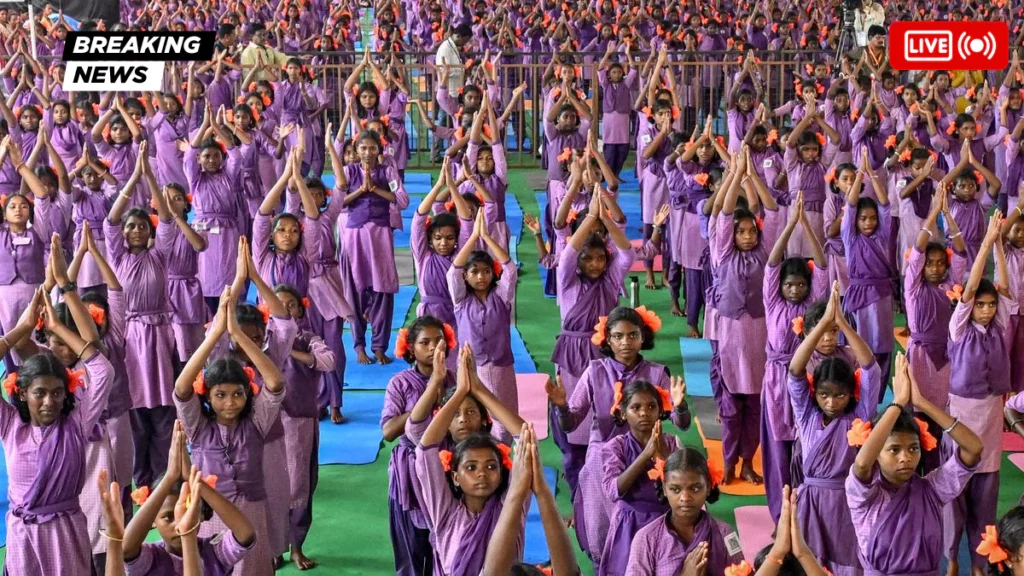 25,000 Tribal Students Set World Record with 108 Surya Namaskarams in Vizag
