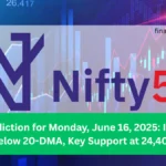 Nifty Prediction for Monday, June 16, 2025 Index Dips Below 20-DMA, Key Support at 24,400